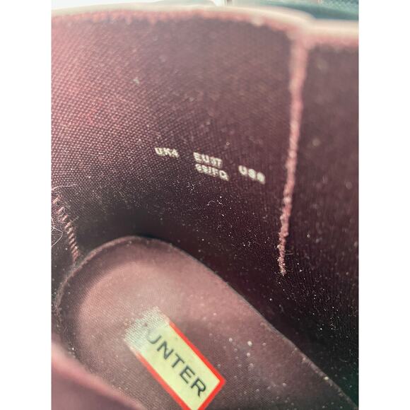 Hunter Women's Original Refined High Heel Burgundy Red Chelsea Rain Boots Size 6 - Picture 4 of 4